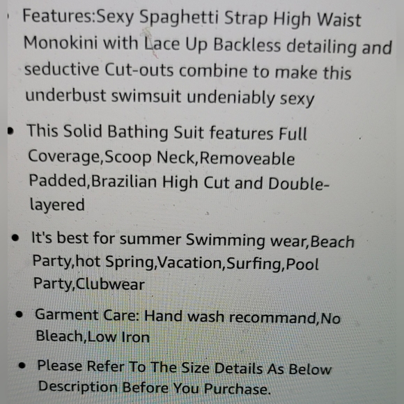 NWT SCOOP NECK CUT OUT BACK TIE LACE UP HIGH CUT SWIM BATHING SUIT MEDIUM - Picture 11 of 14